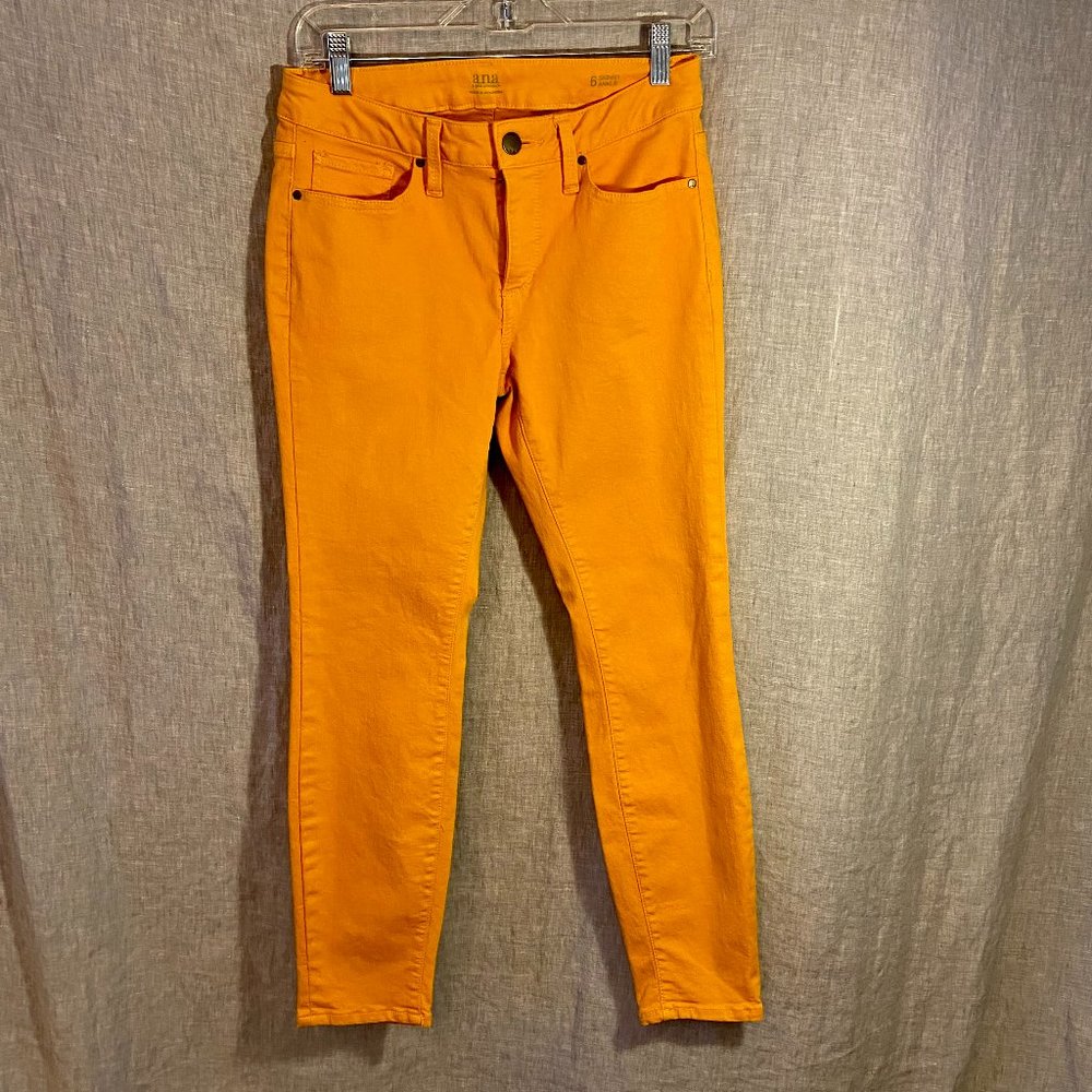 a.n.a. Yellow/Orange Skinny Ankle Jeans Size 6